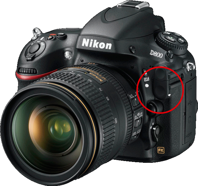 Nikon D800 with its 10-pin port for GPS Nikon D800 with its 10-pin port for GPS